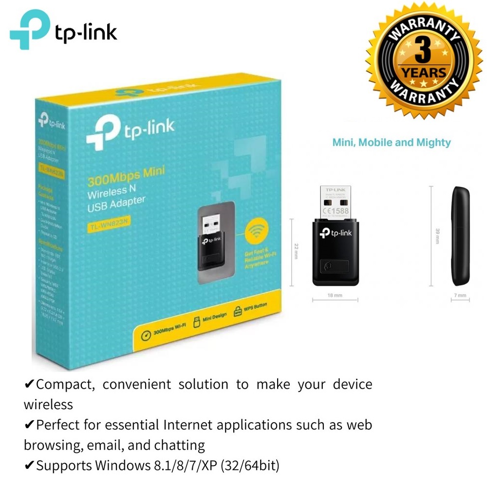 TP 300Mbps TL-WN823N USB Link Mini N Adaptor Wireless