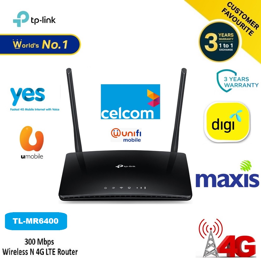 TL-MR6400, Modem/Routeur 4G LTE WiFi N 300 Mbps