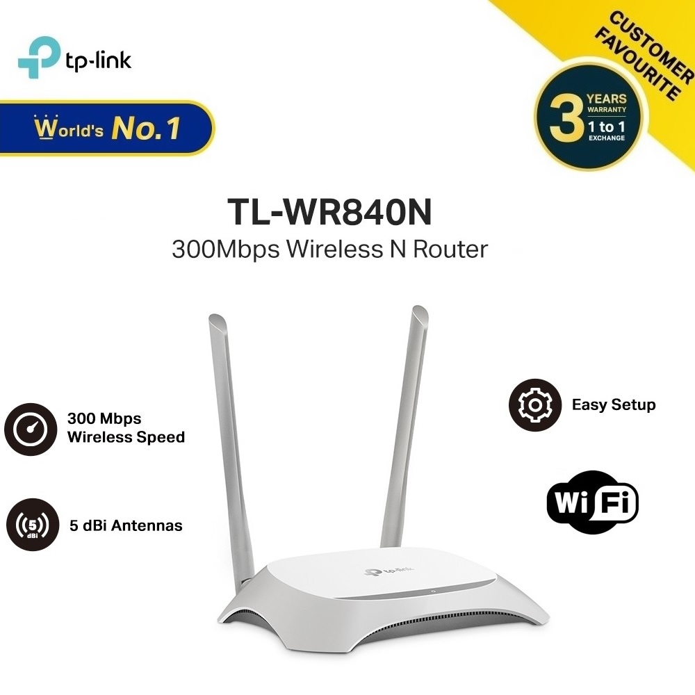 TP-Link Wi-Fi Router TL-WR840N Double Antenna 300 Mbps Wireless N