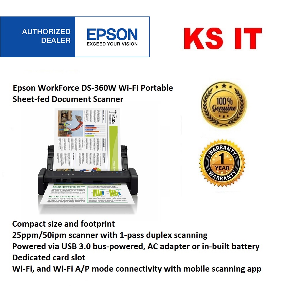 Epson WorkForce DS-310 Portable Sheet-Fed Document Scanner